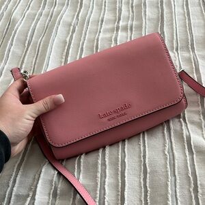 Mini pink Kate spade crossbody bag